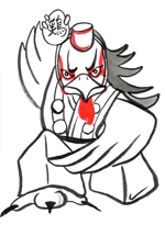 がちゃ (gatya1484)さんの鳥 × 歌舞伎のキャラクターデザインへの提案