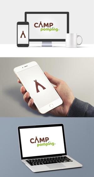 株式会社ガラパゴス (glpgs-lance)さんのキャンプサイト「CAMP pomping」のロゴへの提案