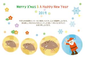 まふた工房 (mafuta)さんの2018年のクリスマスカード兼2019年の年賀状への提案