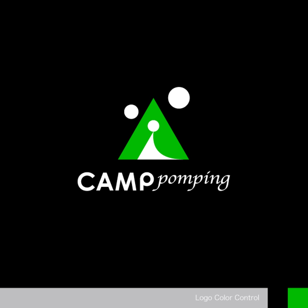 キャンプサイト「CAMP pomping」のロゴ