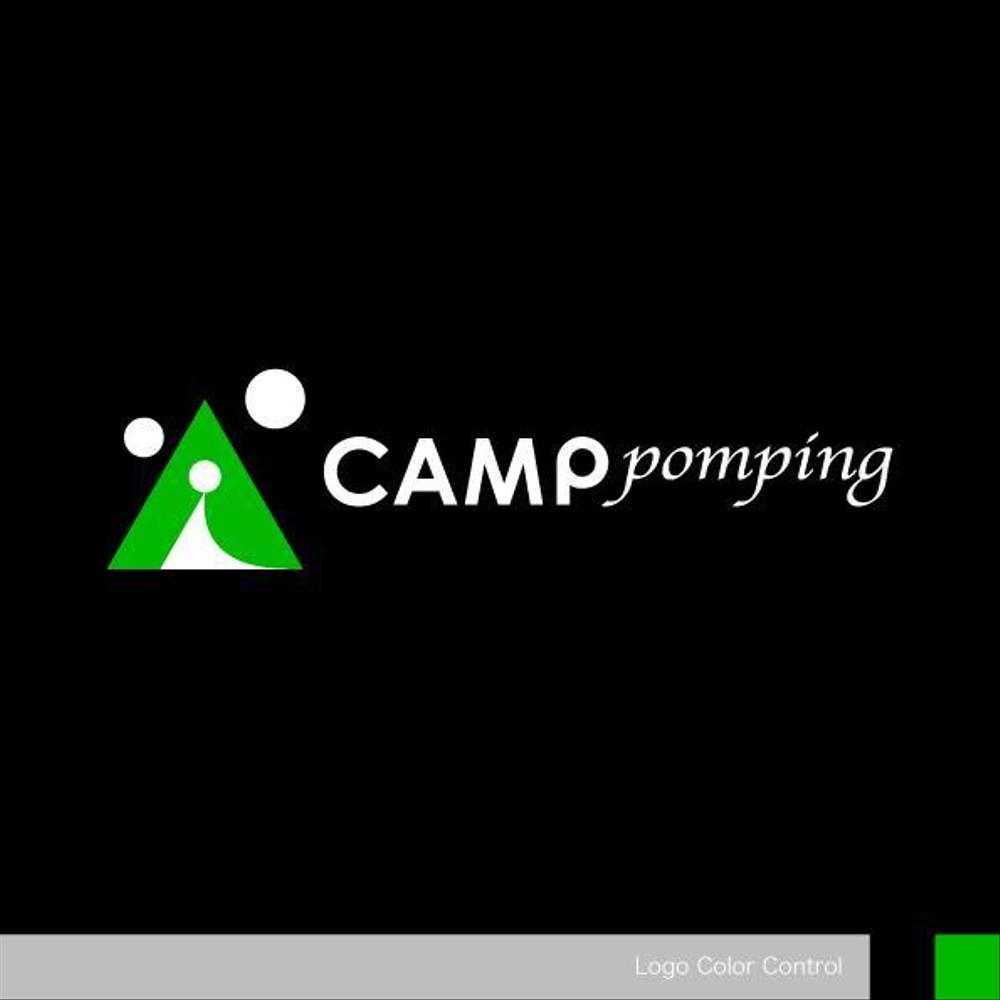 キャンプサイト「CAMP pomping」のロゴ