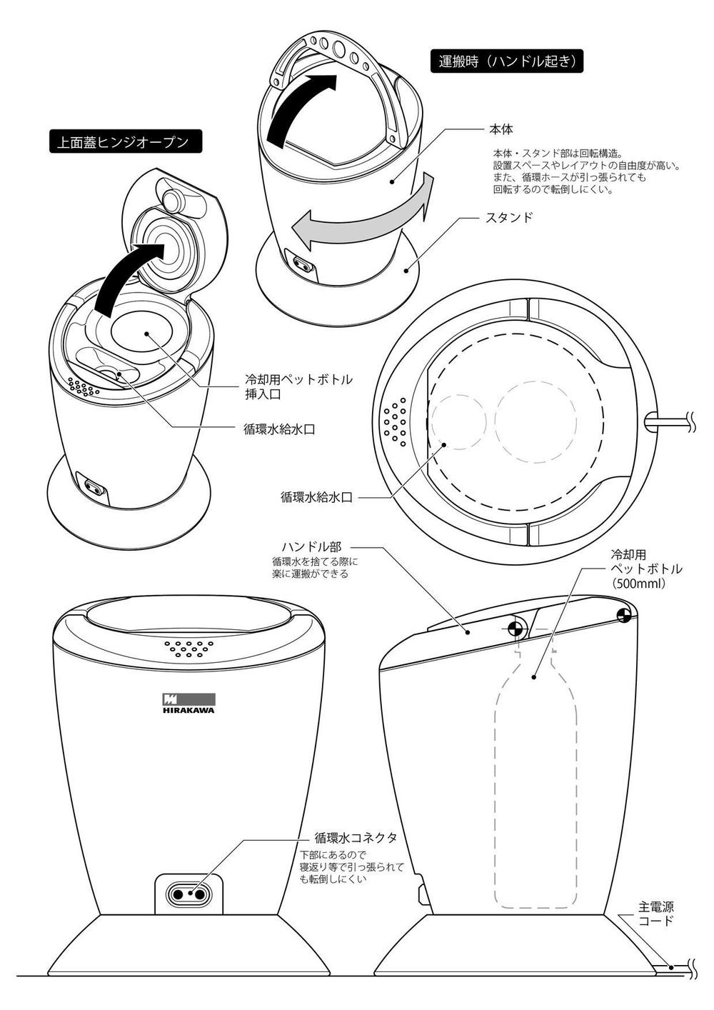 【プロダクトデザイン・3D】水が流れる敷きパッドの本体(外観のみ)デザイン