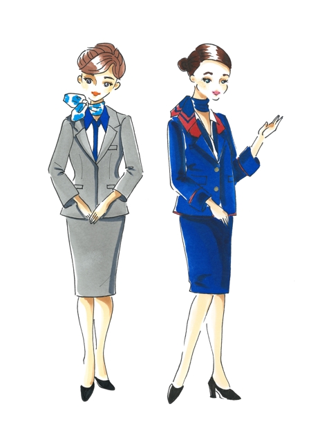 Osekiさんの事例 実績 提案 Jal Ana 制服の女性イラスト 株式会社オフィスサワ クラウドソーシング ランサーズ