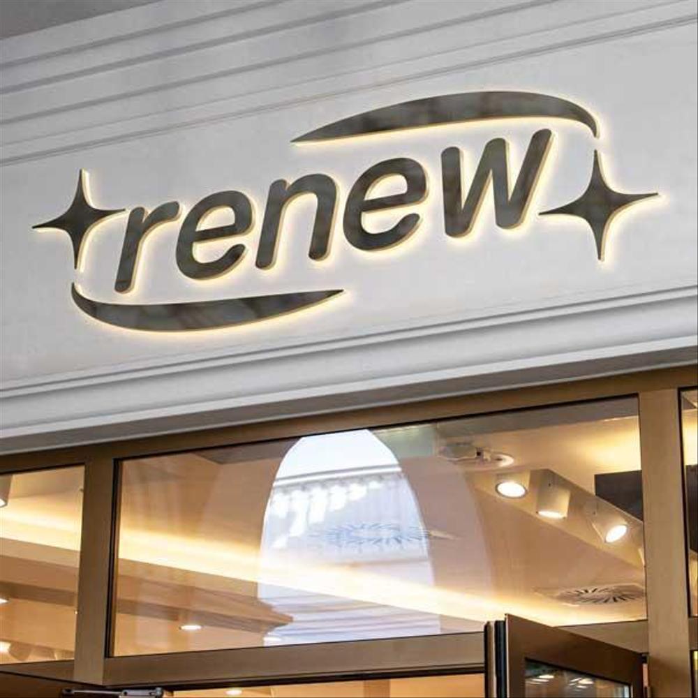 新会社「renew」のロゴ　～磨き・再生の内装業～