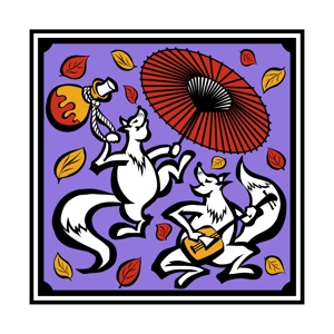 abi_sadaさんの二匹の狐による、｢傘踊りの図｣への提案