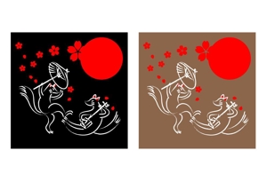 FISHERMAN (FISHERMAN)さんの二匹の狐による、｢傘踊りの図｣への提案