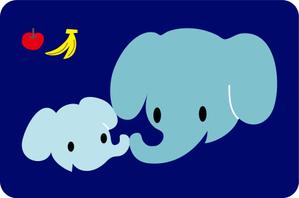 おざわじゃこ (jacoz)さんの【手書きOK】 アップリケ用かわいいゾウの親子のイラストへの提案