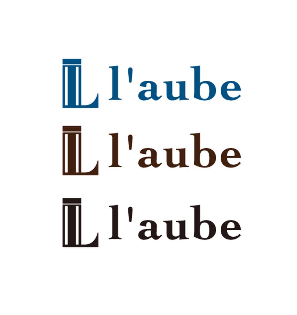 「l'aube」のロゴ作成