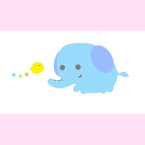 minamina437 (minamina437)さんの【手書きOK】 アップリケ用かわいいゾウの親子のイラストへの提案
