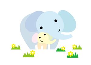 adachi (Ryuki5)さんの【手書きOK】 アップリケ用かわいいゾウの親子のイラストへの提案