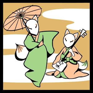 ミウラ (miura03)さんの二匹の狐による、｢傘踊りの図｣への提案