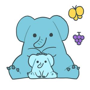 ico (snmnt)さんの【手書きOK】 アップリケ用かわいいゾウの親子のイラストへの提案