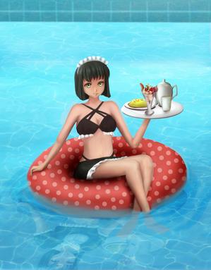 KhuongART (hongkhuong98art)さんのプールに落ちたグラビアメイドのイラスト制作(雑貨制作用)への提案