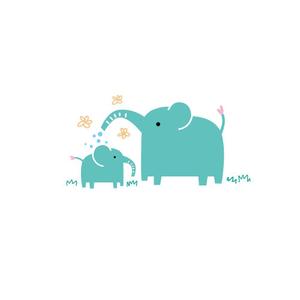 noraya_jr (noraya_jr)さんの【手書きOK】 アップリケ用かわいいゾウの親子のイラストへの提案