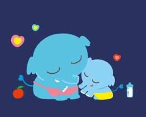 mero_2010さんの【手書きOK】 アップリケ用かわいいゾウの親子のイラストへの提案