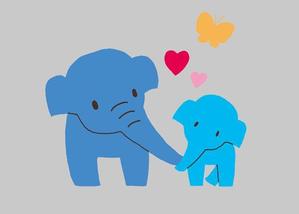kitasakuraさんの【手書きOK】 アップリケ用かわいいゾウの親子のイラストへの提案