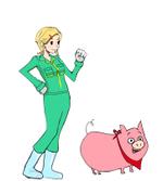 あもん (armmon)さんの【納期相談可・静止画】未来を見つめてひたむきに頑張る若い豚と養豚会社職員のキャラクターデザインへの提案