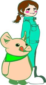 Pp (tatuya-shifta)さんの【納期相談可・静止画】未来を見つめてひたむきに頑張る若い豚と養豚会社職員のキャラクターデザインへの提案