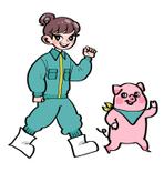 オカモト (okamoto_008)さんの【納期相談可・静止画】未来を見つめてひたむきに頑張る若い豚と養豚会社職員のキャラクターデザインへの提案