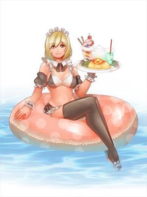 さとなか (satonaka_sk)さんのプールに落ちたグラビアメイドのイラスト制作(雑貨制作用)への提案