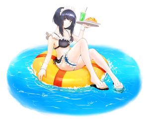 panga (panga)さんのプールに落ちたグラビアメイドのイラスト制作(雑貨制作用)への提案