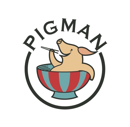 藤原 (takami86)さんの豚丼「PigMan」のロゴへの提案