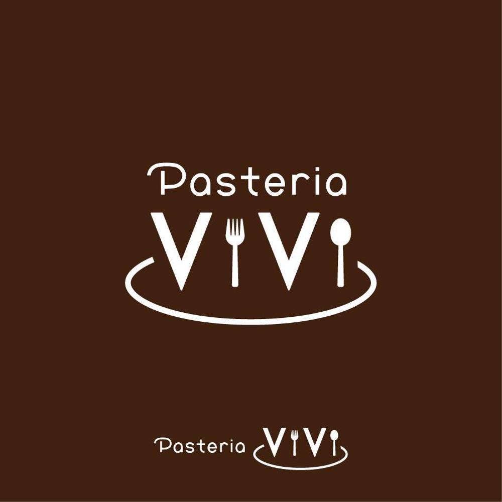 パスタとデザートメインのカフェ Pasteria ViVi（パステリアビビ）のロゴ制作