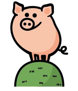 しげるん (shigeru211)さんのしゃぶしゃぶ・串揚げ食べ放題「大地のぶた」のキャラクターデザインへの提案