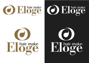 なべちゃん (YoshiakiWatanabe)さんの創業12年ヘアメイク専門店『HAIR MAKE ELOGE』のロゴデザインへの提案
