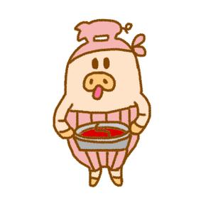 じゅんあき (jun_aki)さんのしゃぶしゃぶ・串揚げ食べ放題「大地のぶた」のキャラクターデザインへの提案