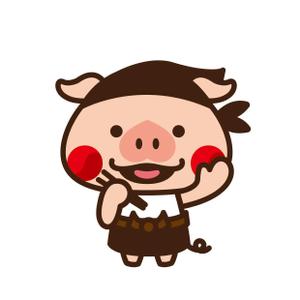 mu_cha (mu_cha)さんのしゃぶしゃぶ・串揚げ食べ放題「大地のぶた」のキャラクターデザインへの提案