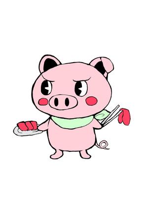 UNI (tantan0203tantan)さんのしゃぶしゃぶ・串揚げ食べ放題「大地のぶた」のキャラクターデザインへの提案