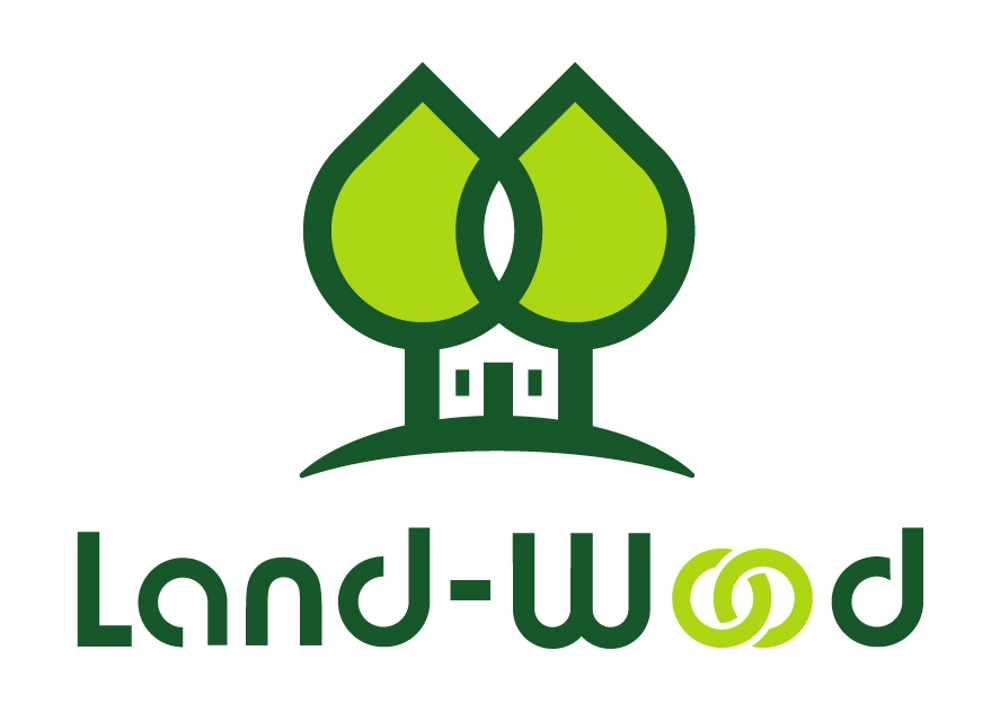 「LandーWood　ランドウッド　どちらでも構いません」のロゴ作成