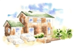 オフリード・デザイン (mochavanilla)さんのレンガ積みの家の外観イラストと似顔絵への提案