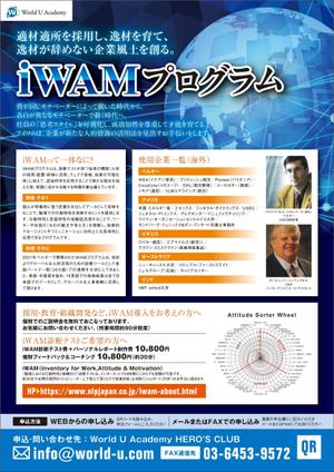 R・N design (nakane0515777)さんの思考スタイルを可視化し効果的なマネージメントとコミュニケーションを実現する「iWAMプログラム」のチラシへの提案