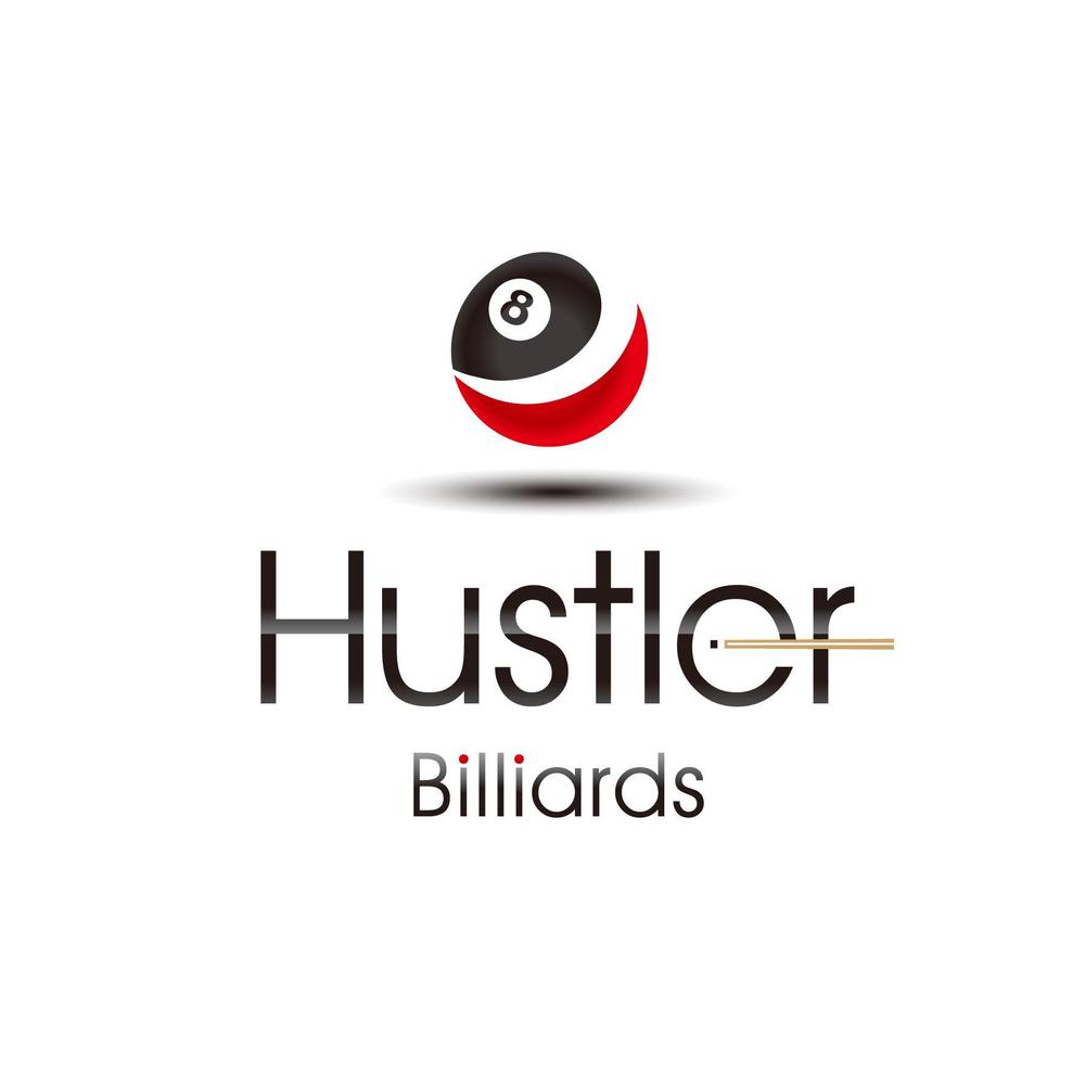 「Billiards　Hustler」のロゴ作成