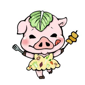 柀野イリ(Hino Iri) ()さんのしゃぶしゃぶ・串揚げ食べ放題「大地のぶた」のキャラクターデザインへの提案