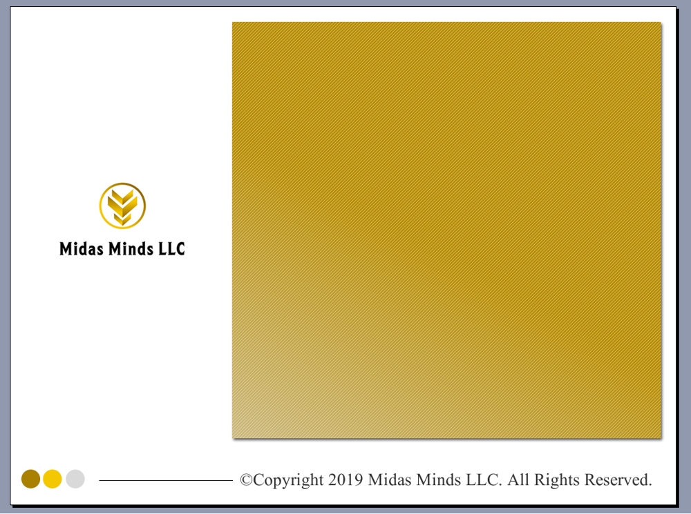 個人投資家を応援する"Midas Minds Blog"パワーポイントテンプレートのデザイン 