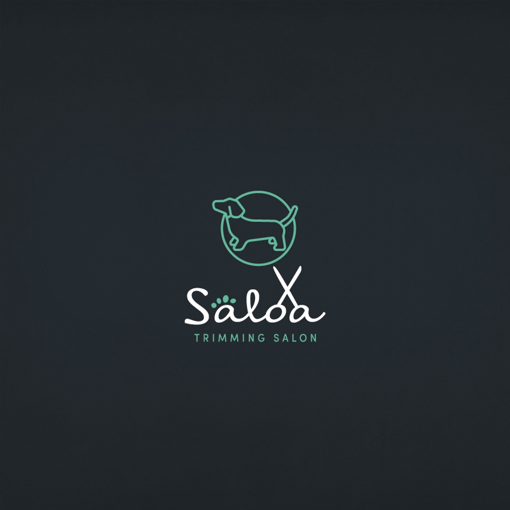 トリミングサロン　「Saloa」のロゴ　（対象動物はほとんどが犬です）