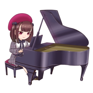 風切 (kzgr_)さんのピアノをモチーフにした萌え系女の子のデフォルメキャラクターへの提案