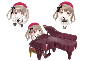 YUKKIY (YUKKIY)さんのピアノをモチーフにした萌え系女の子のデフォルメキャラクターへの提案