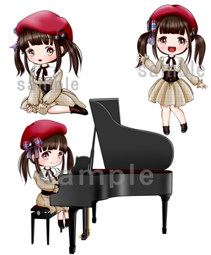 irohacya (irohacya)さんのピアノをモチーフにした萌え系女の子のデフォルメキャラクターへの提案
