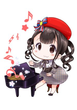 黒犬洋平 (kuroinuyouhei)さんのピアノをモチーフにした萌え系女の子のデフォルメキャラクターへの提案