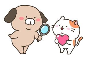 しゅりんぷ。 (GomaKinako88)さんのほのぼのした犬とネコのイラストへの提案