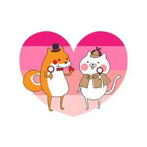iron (kiyotsuna)さんのほのぼのした犬とネコのイラストへの提案