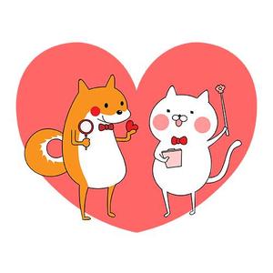iron (kiyotsuna)さんのほのぼのした犬とネコのイラストへの提案
