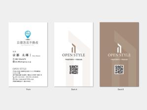 hautu (hautu)さんの【ロゴデータあり】不動産会社（売買専門）「ＯＰＥＮ ＳＴＹＬＥ（オープンスタイル）」の 名刺デザインへの提案