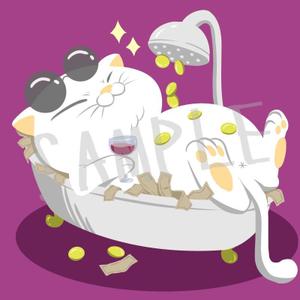 おにぎりうめこ ()さんのTwitterのアイコンのキャラクターデザインで「サングラスをかけている猫」モチーフ希望です。への提案