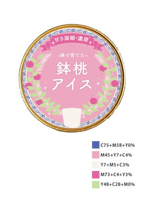 星野 (hoshino027)さんの桃シャーベットの上蓋のデザインへの提案