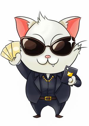 イマムラコウイチ (kouichi-327)さんのTwitterのアイコンのキャラクターデザインで「サングラスをかけている猫」モチーフ希望です。への提案